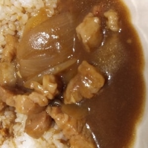 豚バラブロックでがっつりカレー